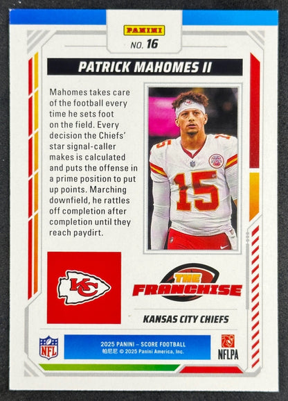 Patrick Mahomes II 2025 Score The Franchise Chiefs Football Card