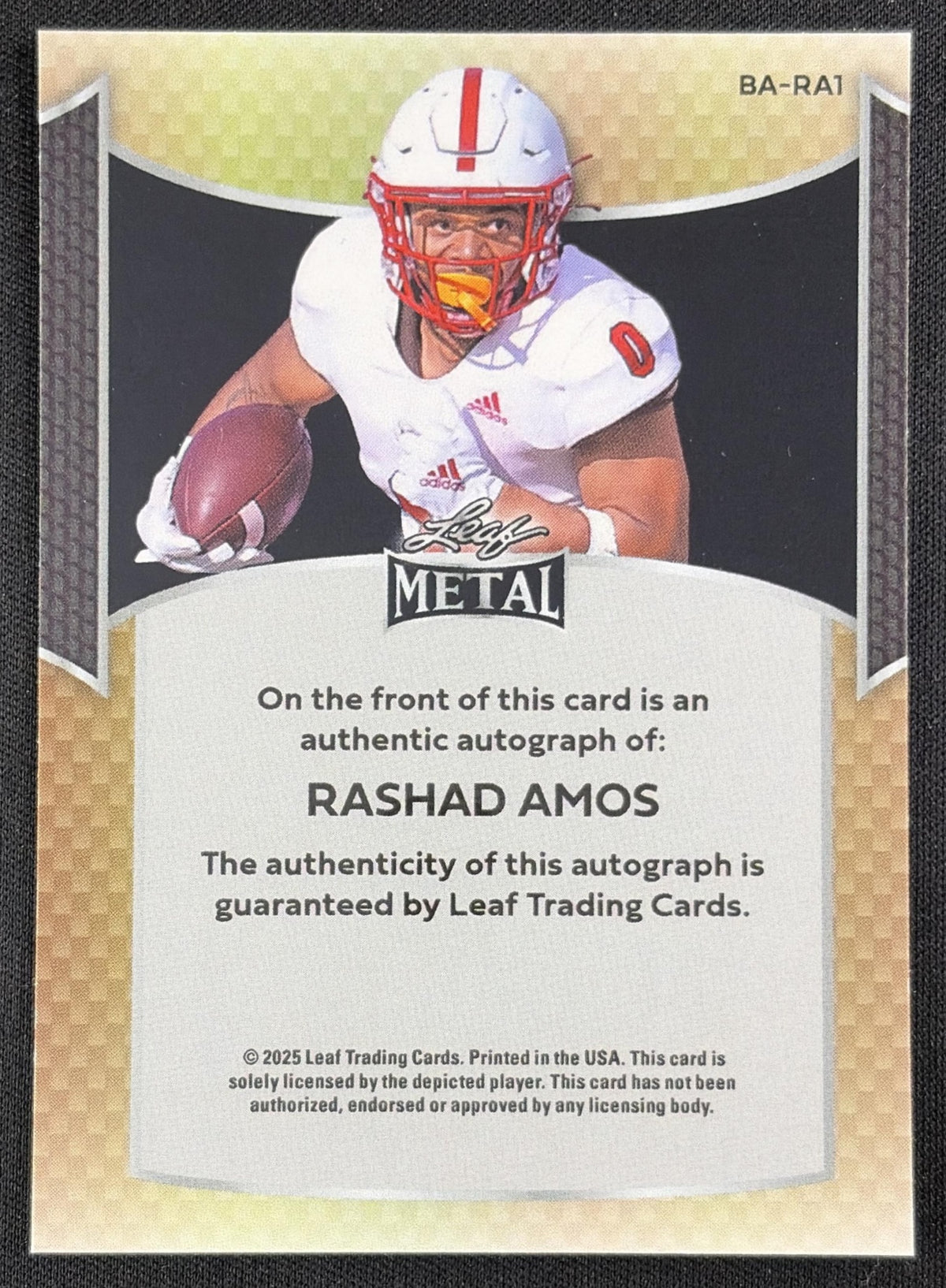 Rashad Amos 2025 Leaf Metal Auto Laser Silver