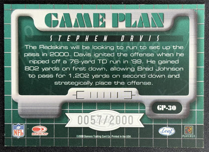 Stephen Davis 2000 Game Plan /1000 Redskins