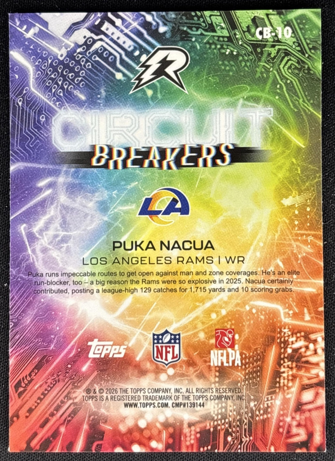 Puka Nacua 2025 Topps Resurgence Circuit Breakers Rams