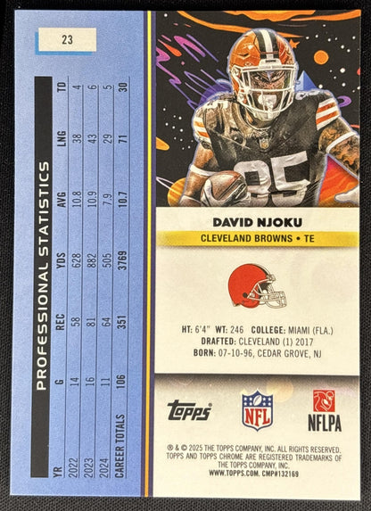 David Njoku 2025 Topps Cosmic Chrome White Hole Refractor Browns