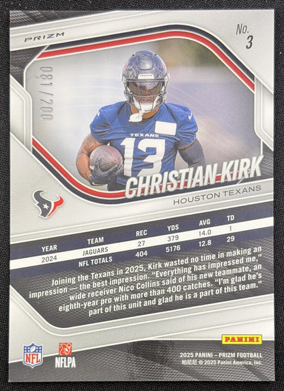 Christian Kirk 2025 Panini Prizm Hyper /200 Texans