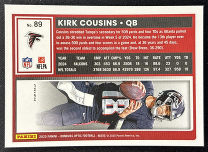 Kirk Cousins 2025 Panini Donruss Optic Stars Prizm Falcons
