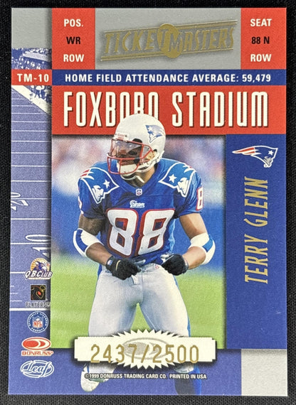 Terry Glenn Drew Bledsoe 1999 Leaf Rookies & Stars Ticket Masters /2500 Patriots Sports Trading Cards