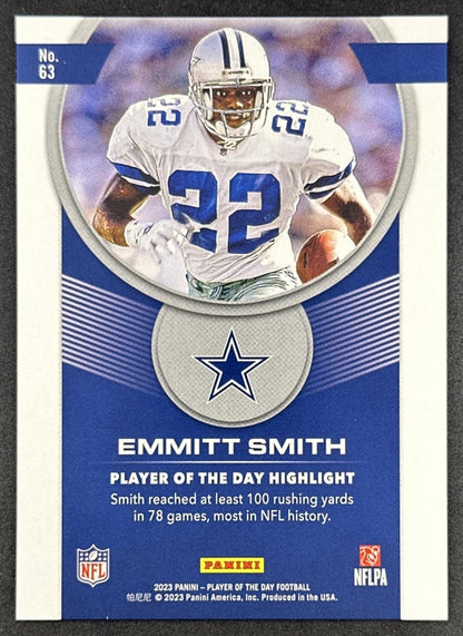 Emmitt Smith 2023 Panini NFL Player of the Day Orange /199 Cowboys back