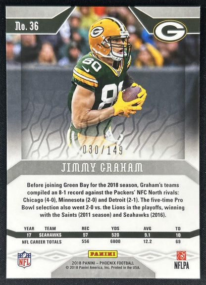 Jimmy Graham 2018 Panini Phoenix Purple /149 Packers back