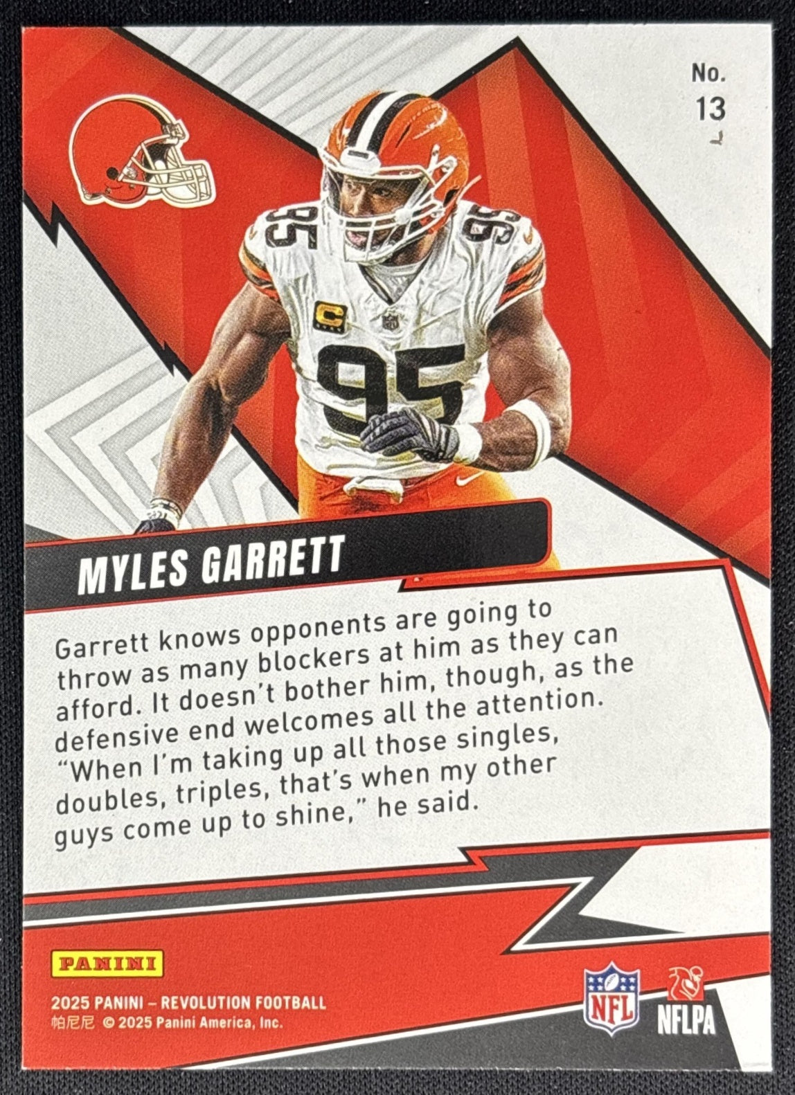 Myles Garrett 2025 Panini Revolution Shock Wave Browns back