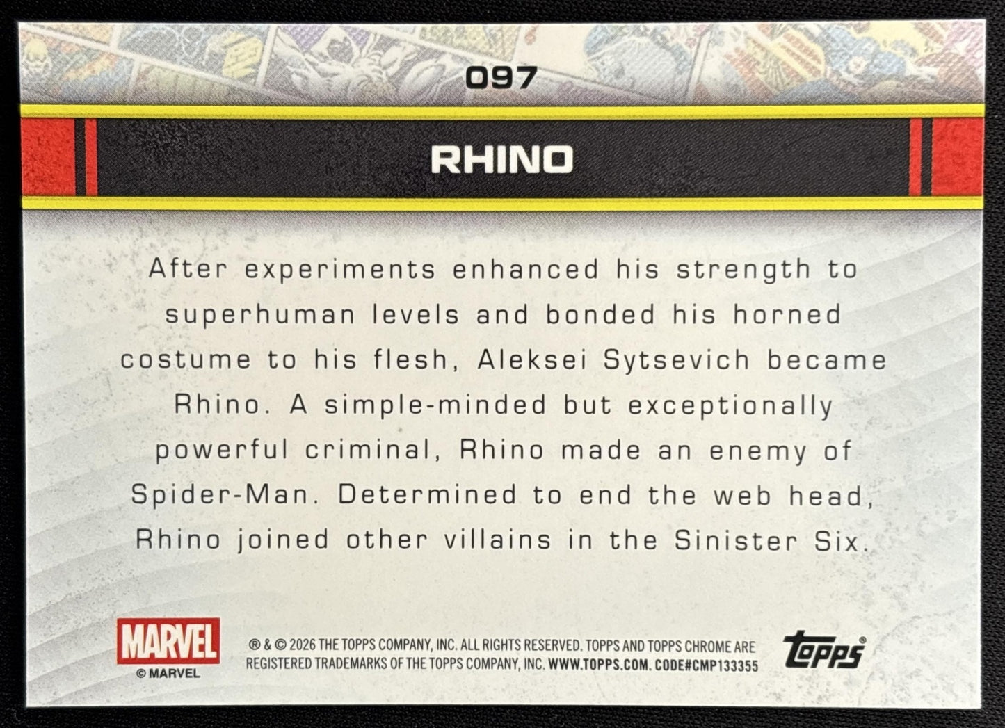 Rhino 2026 Topps Chrome Marvel Comics