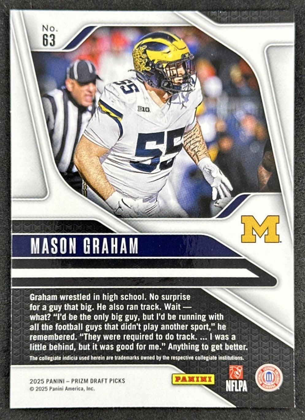 Mason Graham 2025 Panini Prizm Draft Picks Silver Wolverines Browns