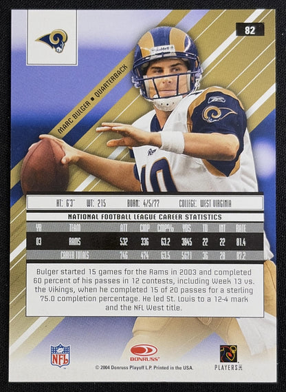 Marc Bulger 2004 Leaf Rookies & Stars Longevity Holofoil /75 Rams Sports Trading Card