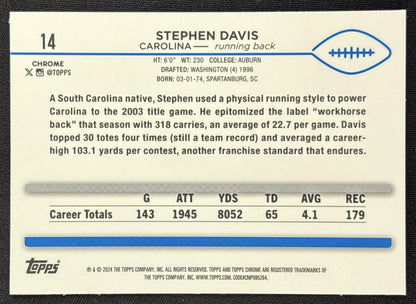 Stephen Davis 2024 Topps Chrome Yellow Wave Refractor /75 Panthers