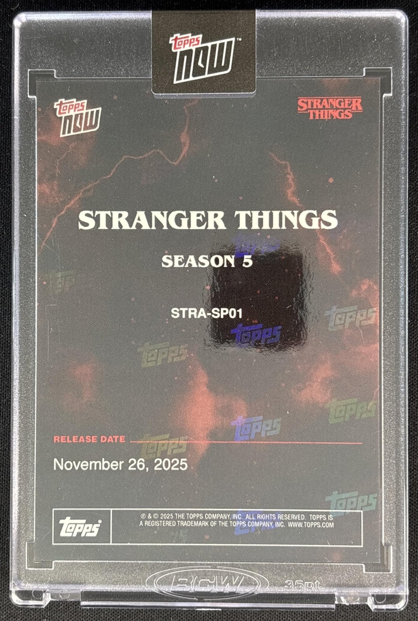 2025 Topps Now Stranger Things 5 Variation back