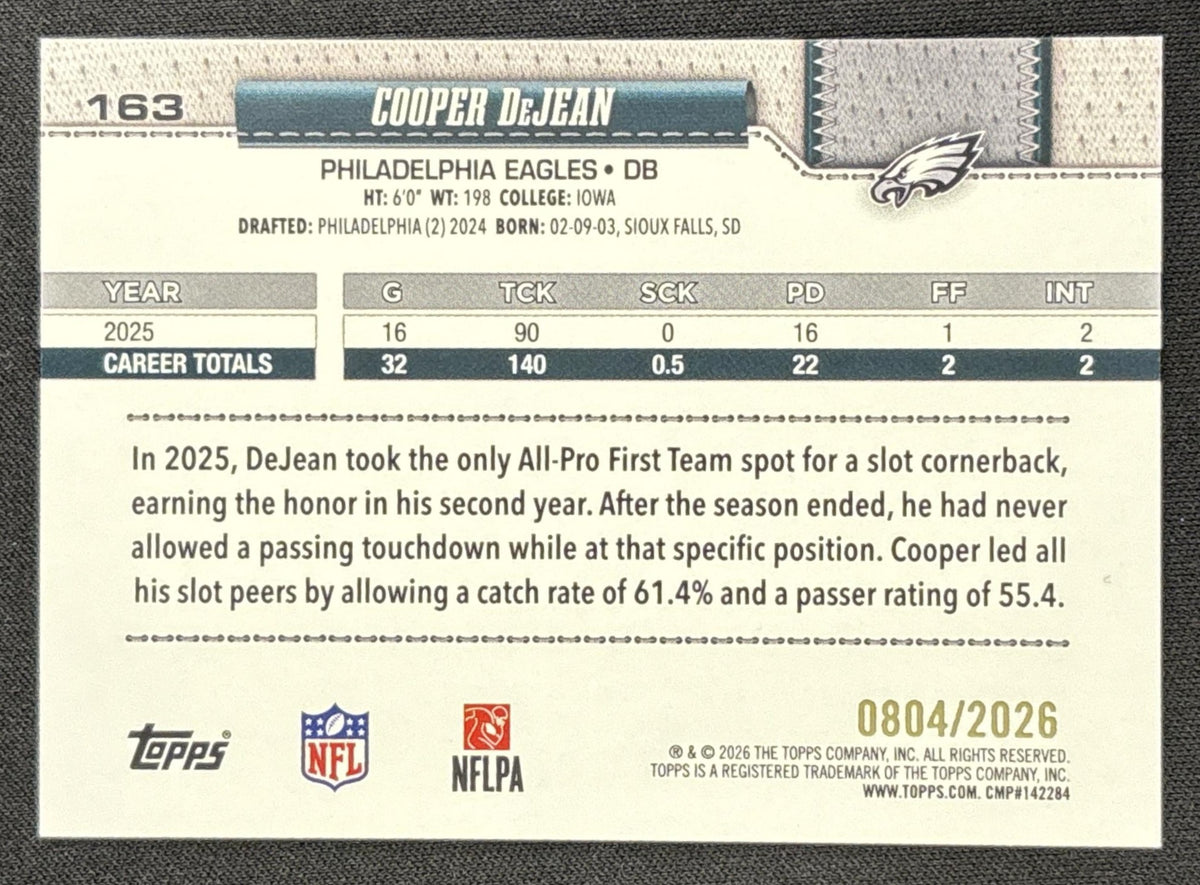 Cooper DeJean 2026 Topps Gold /2026 Eagles