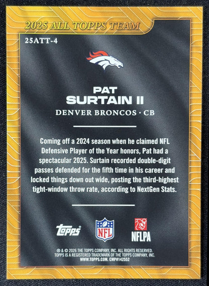 Pat Surtain II 2026 Topps 2025 All-Topps Team Broncos back