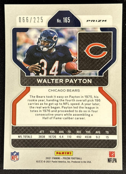 Walter Payton 2021 Panini Prizm Purple Ice /225 Bears