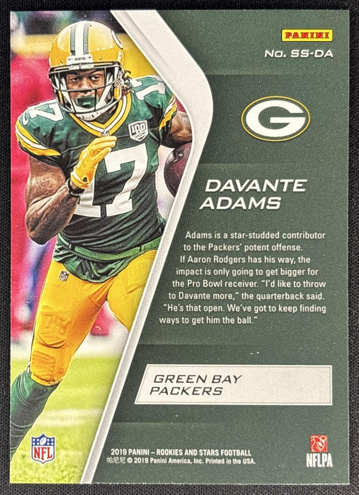 Davante Adams 2019 Panini Rookies & Stars Star Studded Packers back