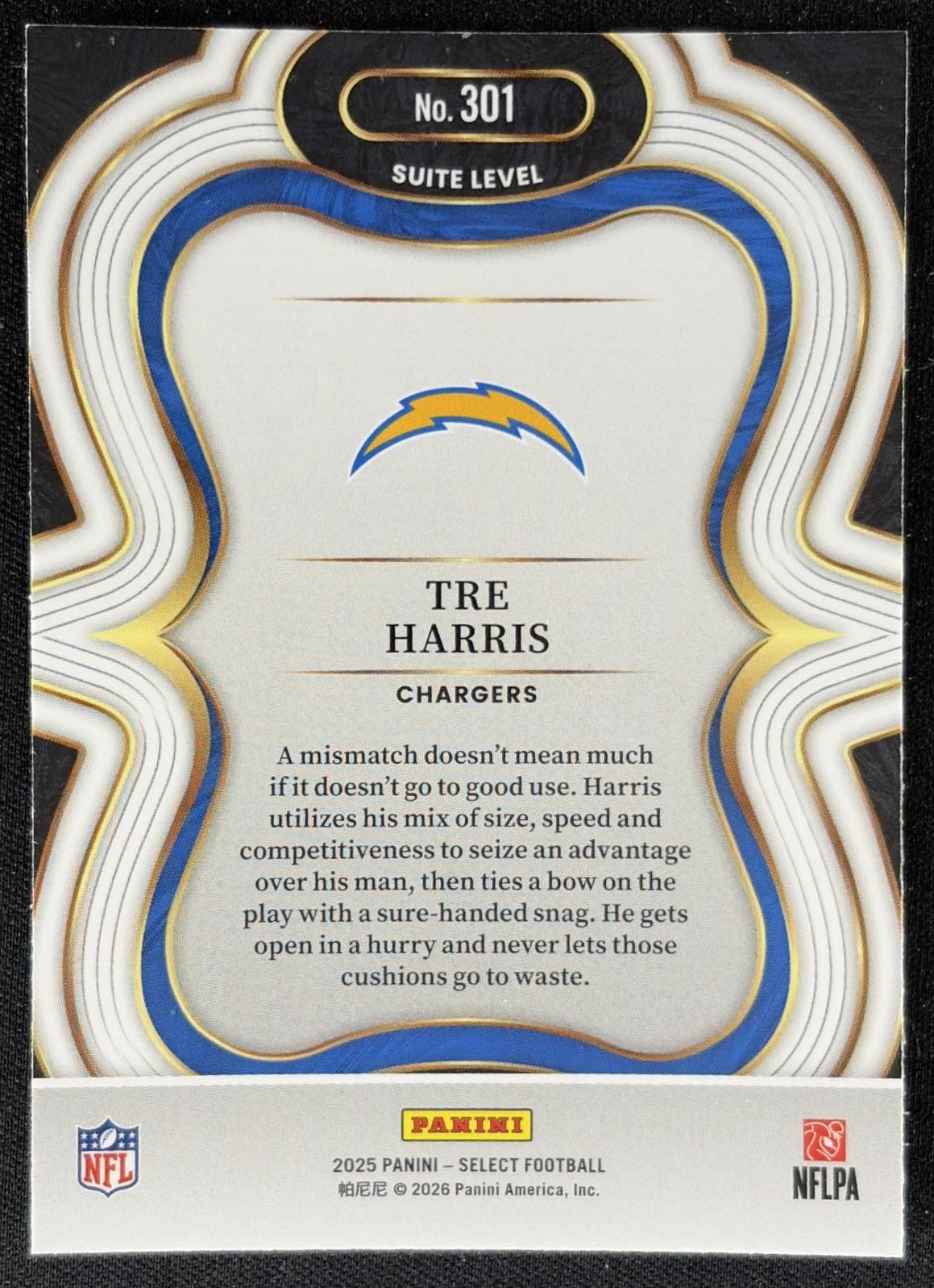 Tre Harris 2025 Panini Select Suite Level Chargers Sports Trading Card