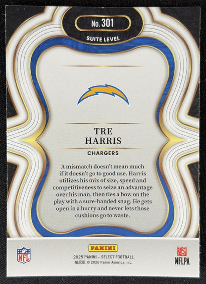 Tre Harris 2025 Panini Select Suite Level Chargers Sports Trading Card