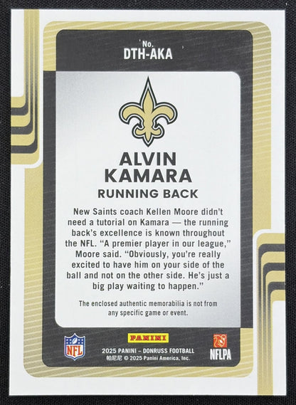 Alvin Kamara 2025 Panini Donruss Threads Saints