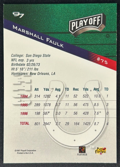 Marshall Faulk 1997 Zone Colts