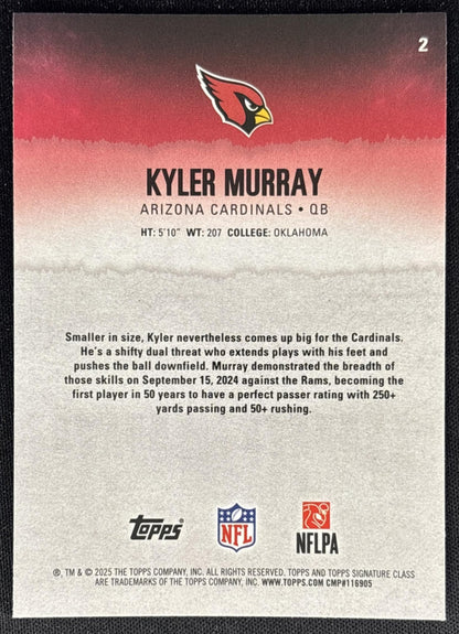 Kyler Murray 2025 Topps Signature Class Chrome Veteran Cardinals Sports Trading Cards