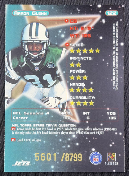Aaron Glenn 1998 Topps Stars Bronze Star /8799 Jets New York Jets