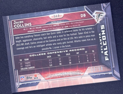 Jalen Collins 2015 Topps Chrome Gold Refractor /50 Falcons Atlanta Falcons Sports Trading Card