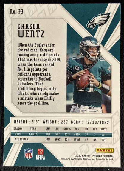 Carson Wentz 2020 Panini Phoenix Color Burst Eagles - Philadelphia Eagles