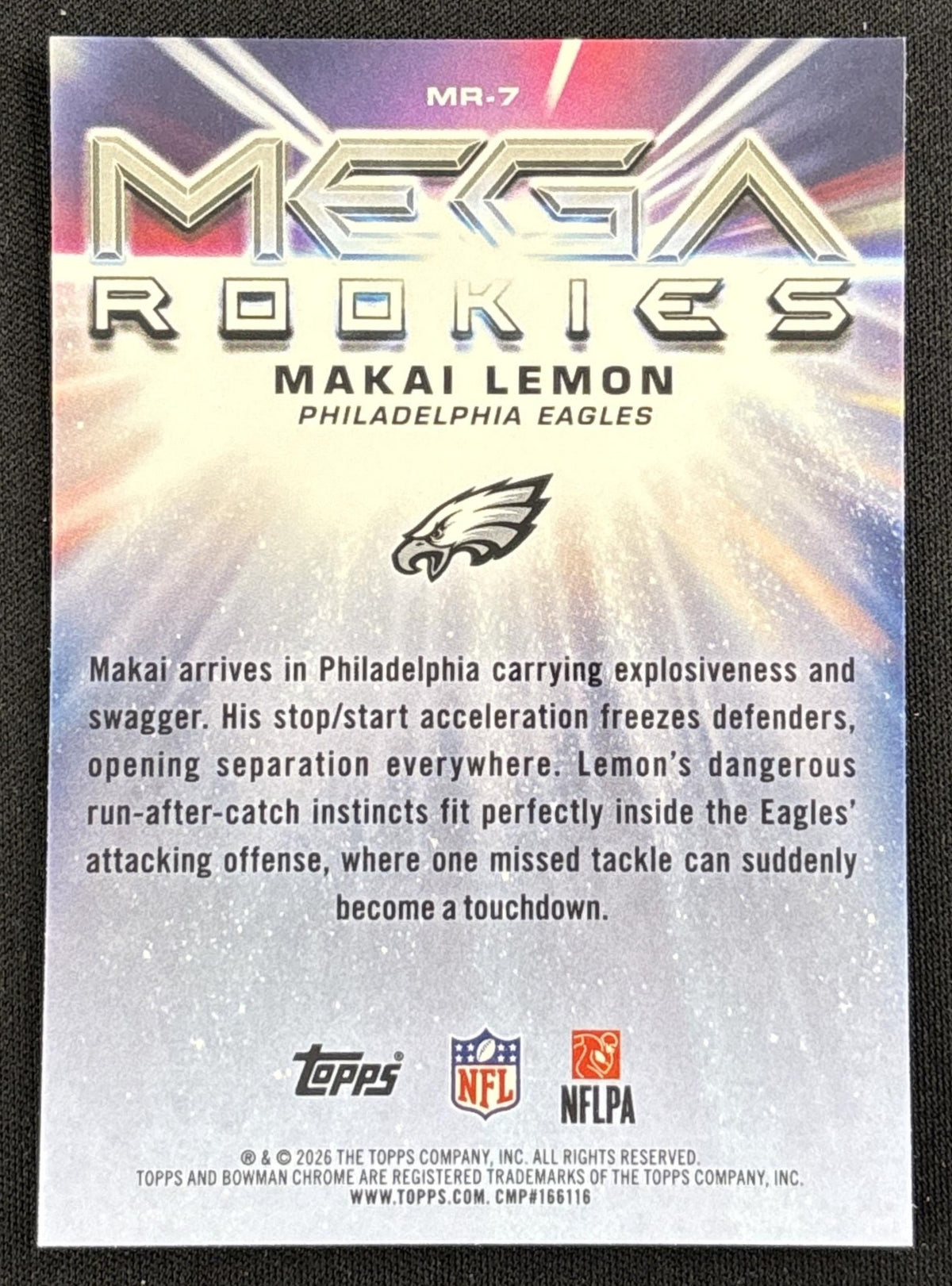 Makai Lemon 2026 Bowman Chrome Mega Rookies Mojo Refractor Eagles