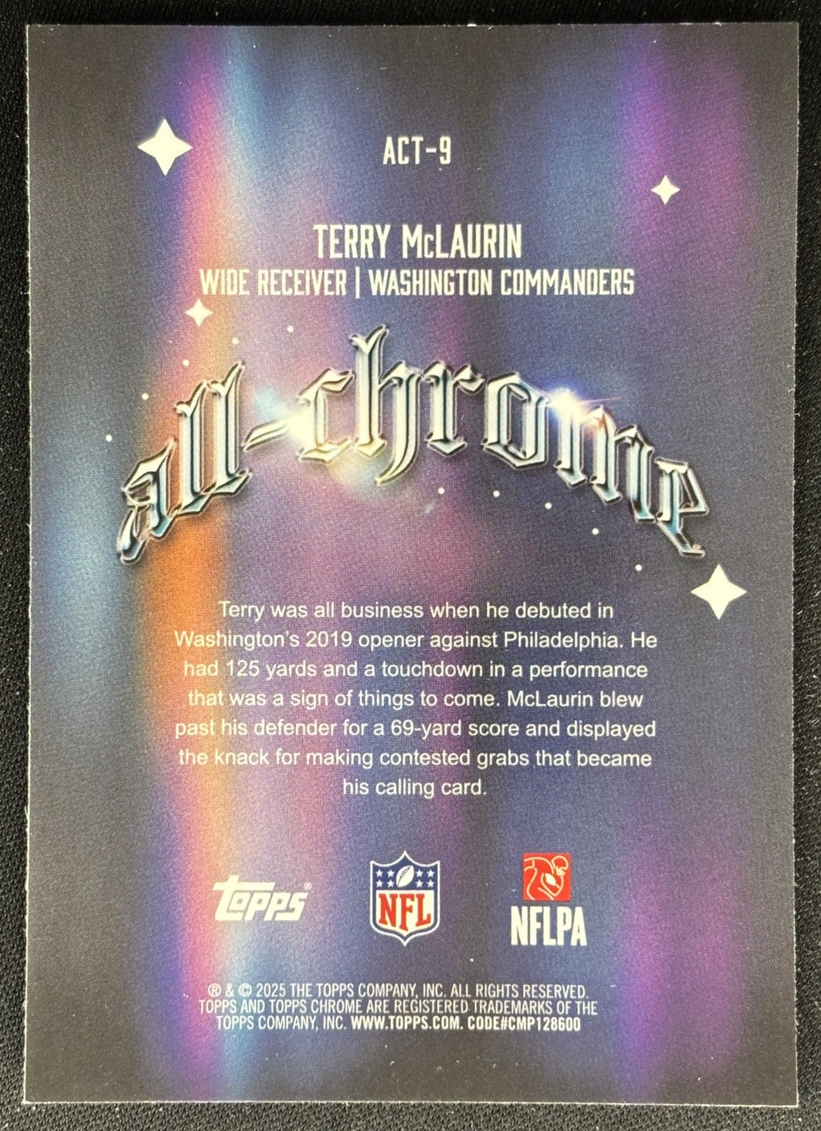 Terry McLaurin 2025 Topps Chrome All Team Commanders Sports Trading Cards