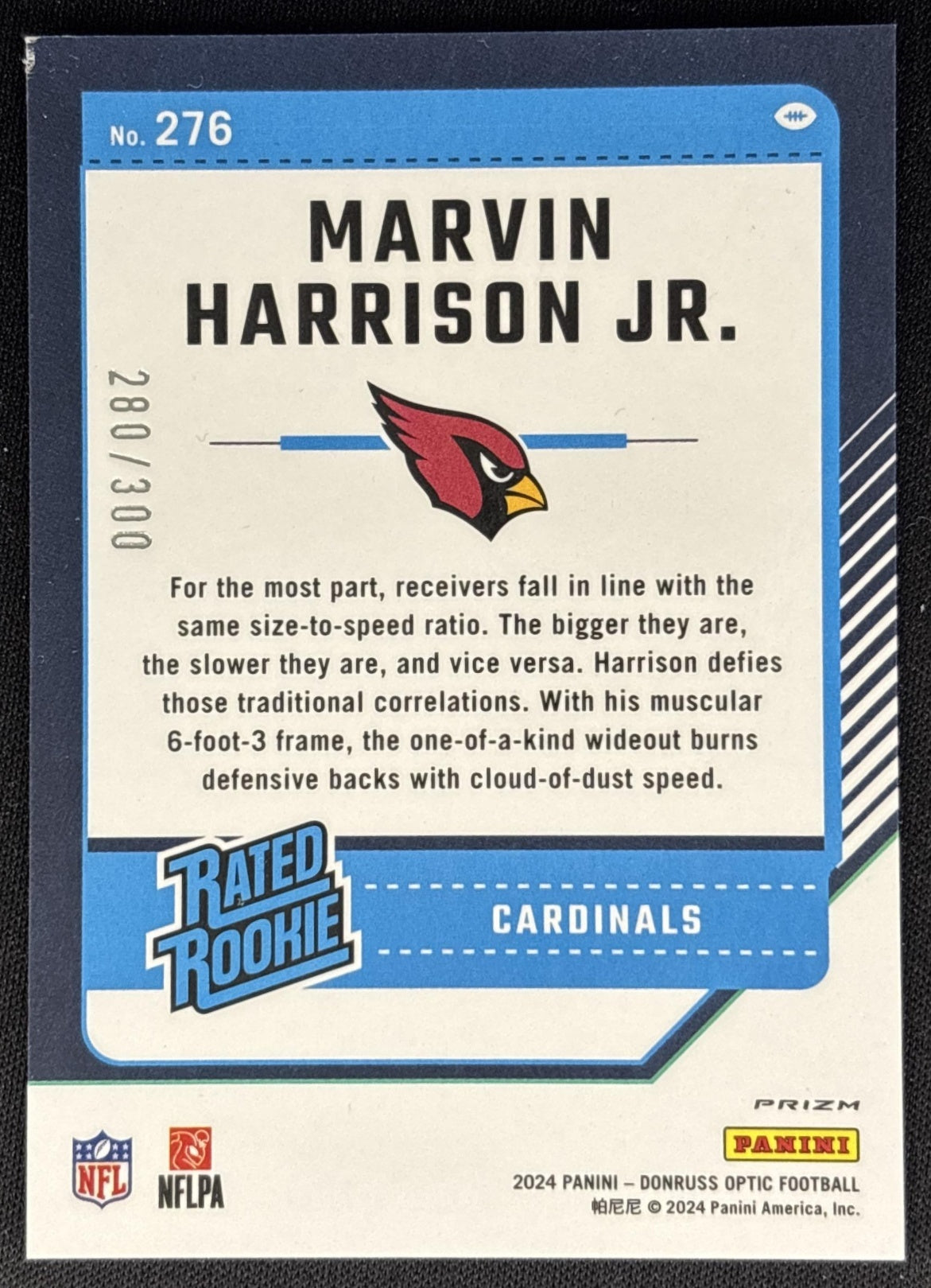 *Damaged* Marvin Harrison Jr. 2024 Panini Donruss Optic Wave /300 Cardinals Sports Trading Cards