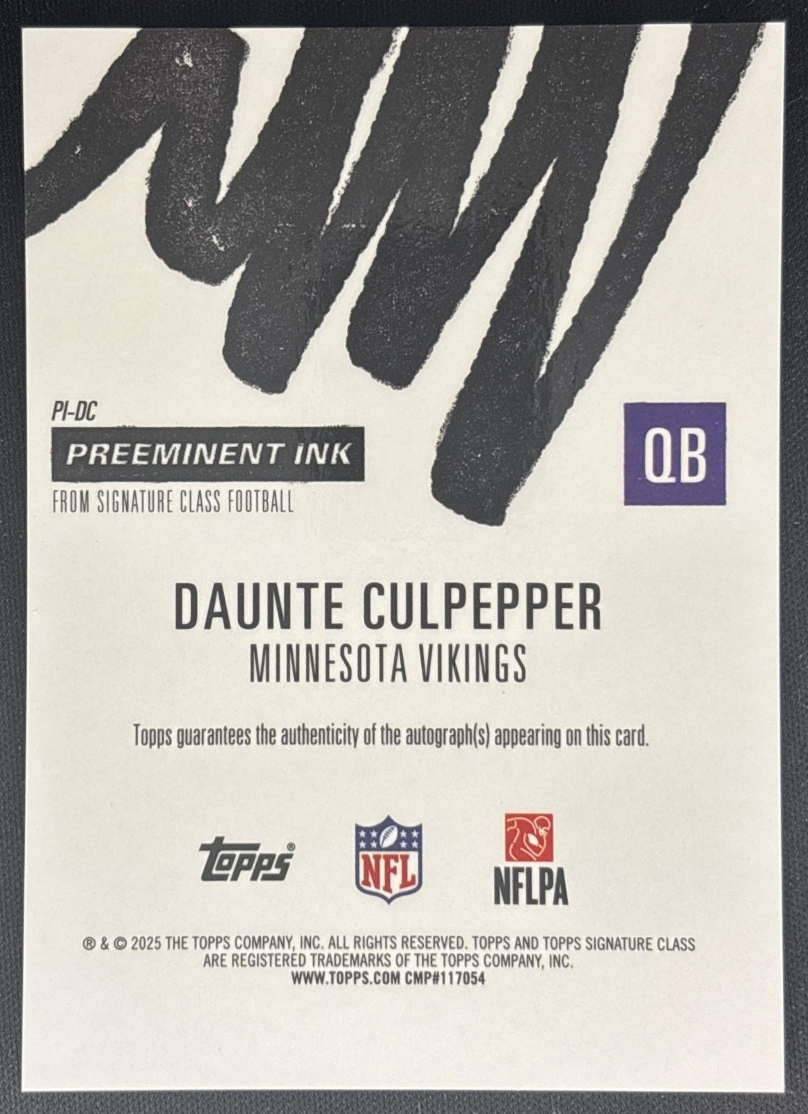 Daunte Culpepper 2025 Topps Signature Class Preeminent Ink Auto Vikings Sports Trading Cards