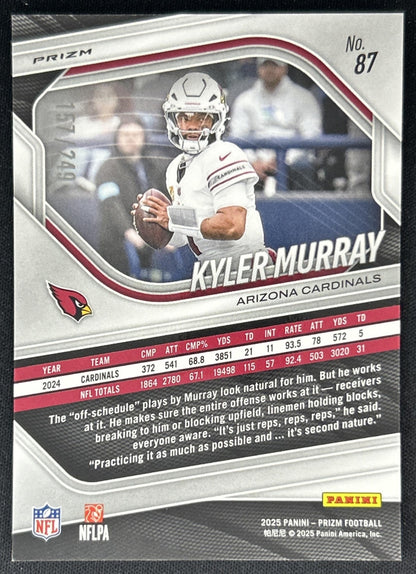 Kyler Murray 2025 Panini Prizm Orange /249 Cardinals back