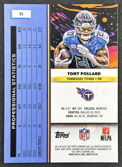Tony Pollard 2025 Topps Cosmic Chrome Titans back