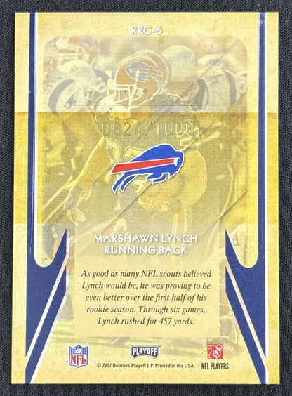 Marshawn Lynch 2007 Playoff Contenders Rookie Roll Call /1000 Bills