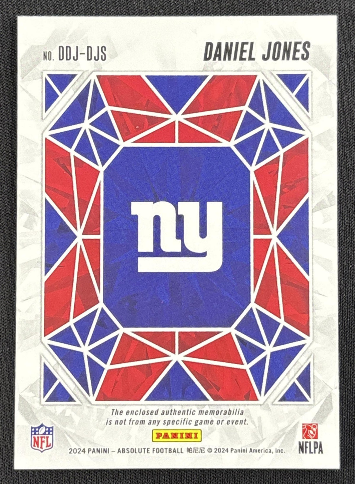 Daniel Jones 2024 Panini Absolute Draft Diamonds Jersey Giants