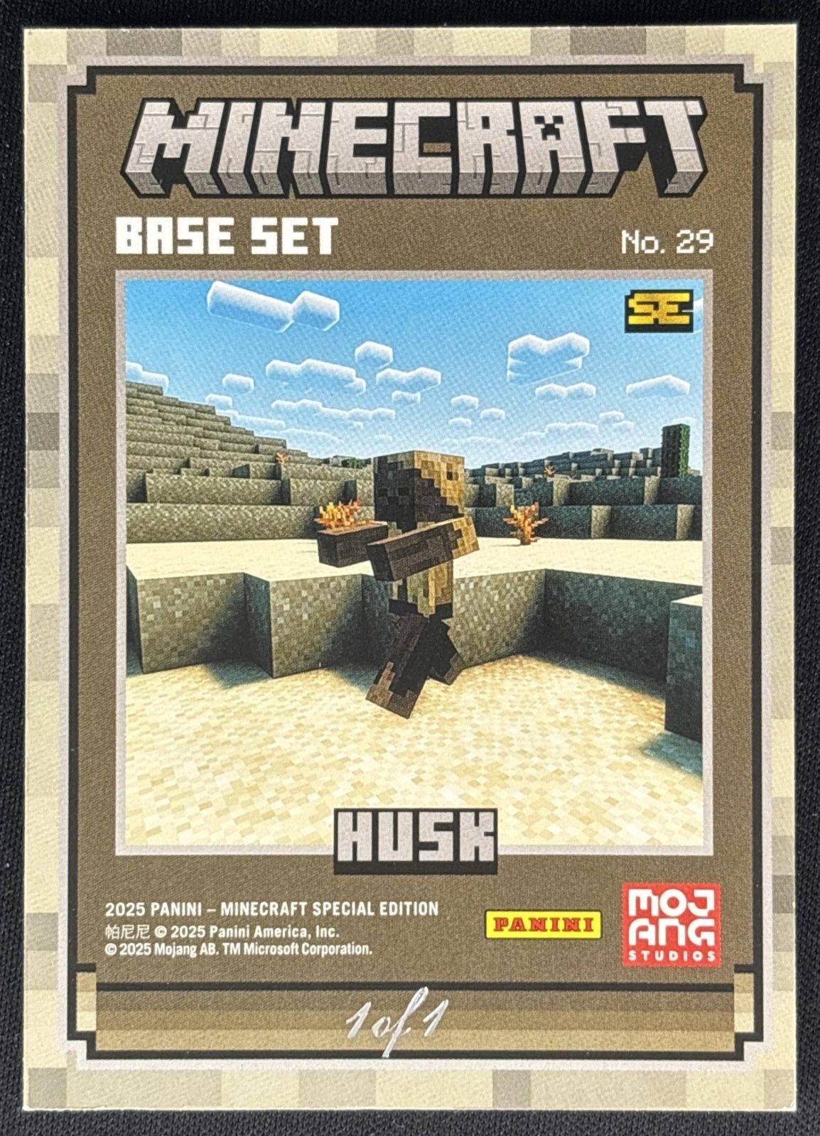 Husk 2025 Panini Minecraft Special Edition Netherite 1/1 back