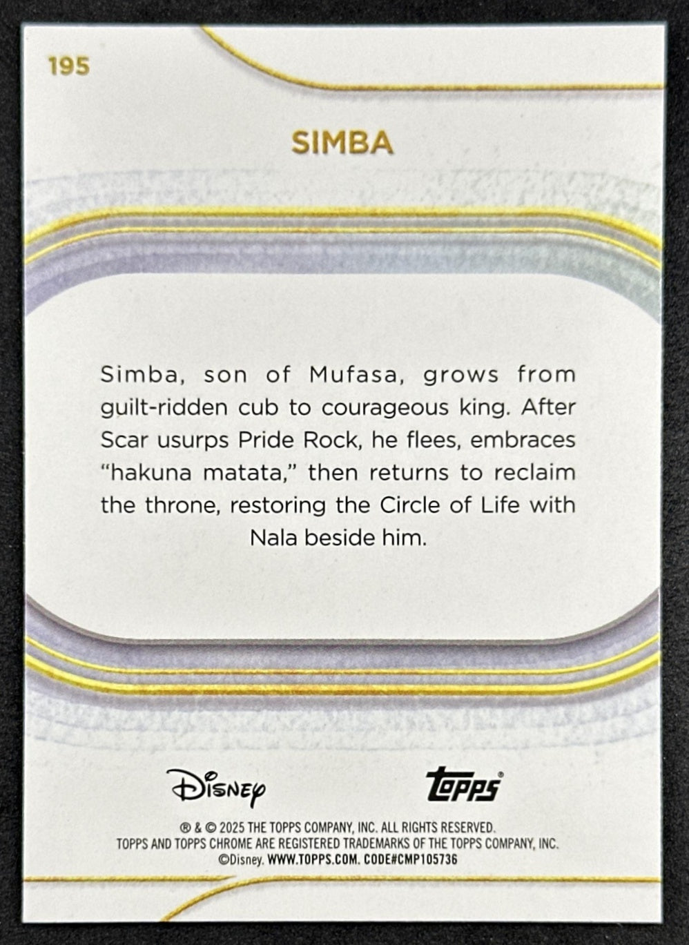 Simba 2025 Topps Chrome Disney Non-Sport Trading Cards