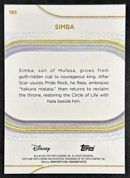 Simba 2025 Topps Chrome Disney Non-Sport Trading Cards