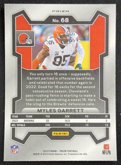 Myles Garrett 2023 Panini Prizm Green Wave Browns Sports Trading Card