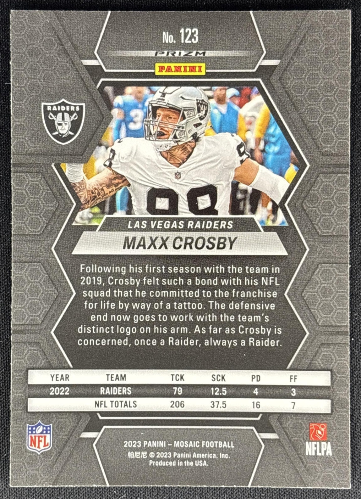 Maxx Crosby 2023 Panini Mosaic Green Mosaic Raiders Sports Trading Cards