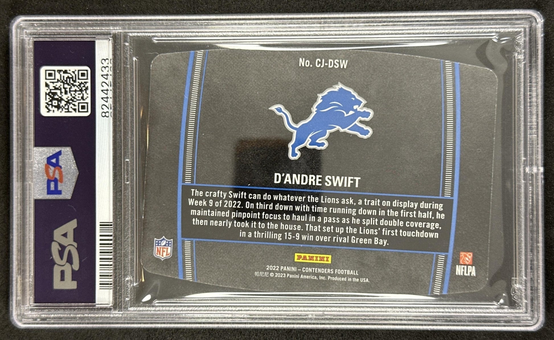 D'Andre Swift 2022 Panini Contenders Crown Jewels PSA 9