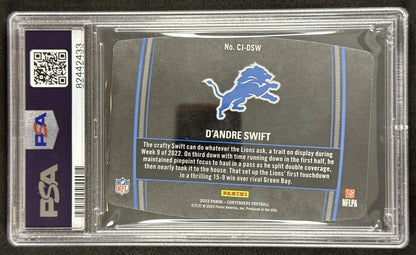 D'Andre Swift 2022 Panini Contenders Crown Jewels PSA 9