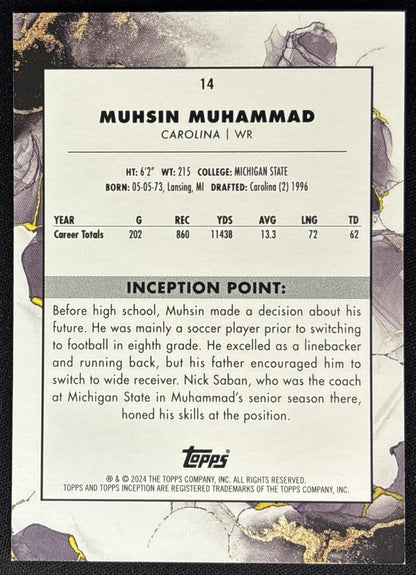 Muhsin Muhammad 2024 Topps Inception Red /75 Panthers back