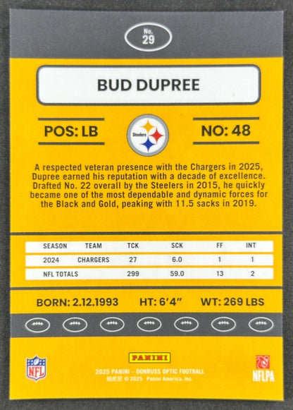 Bud Dupree 2025 Donruss Optic 2015 Retro Steelers Sports Trading Cards