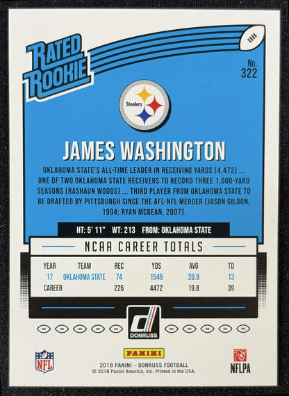 James Washington 2018 Panini Donruss Steelers