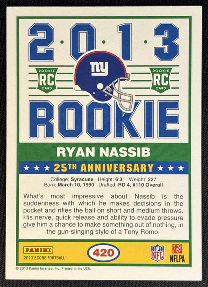 Ryan Nassib 2013 Panini Score Giants