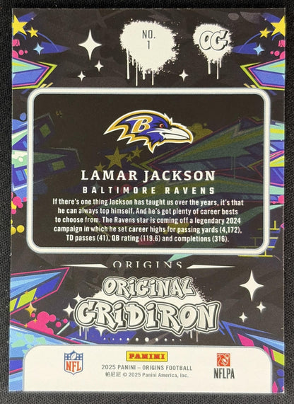 Lamar Jackson 2025 Panini Origins Original Gridiron Ravens back