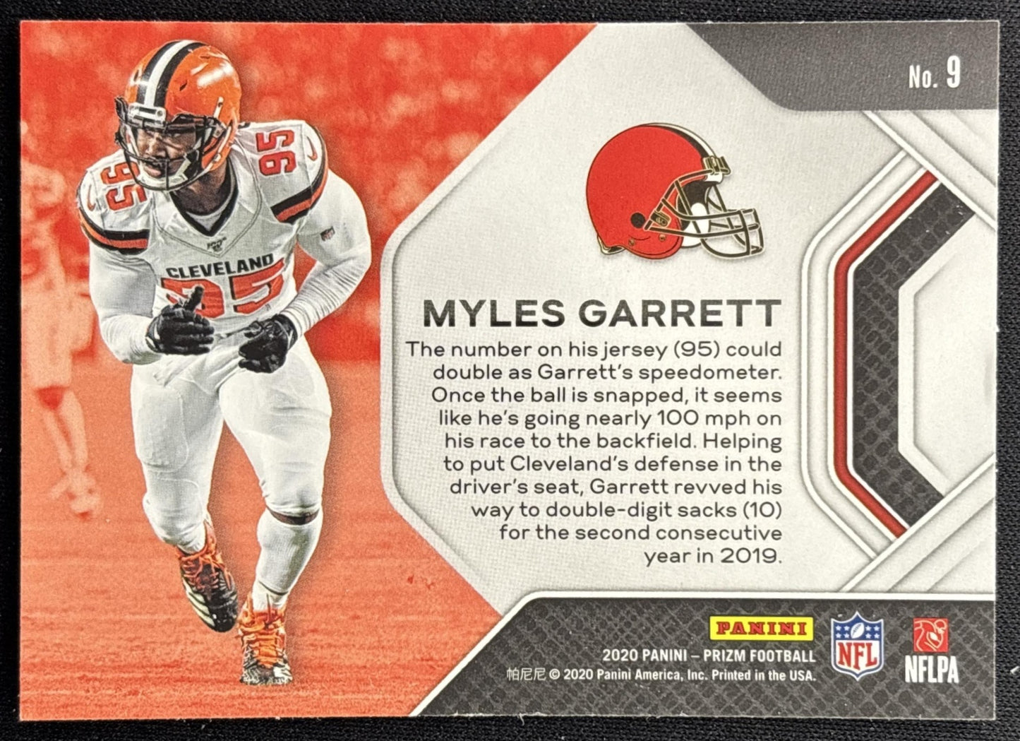 Myles Garrett 2020 Panini Prizm Unstoppable Browns back