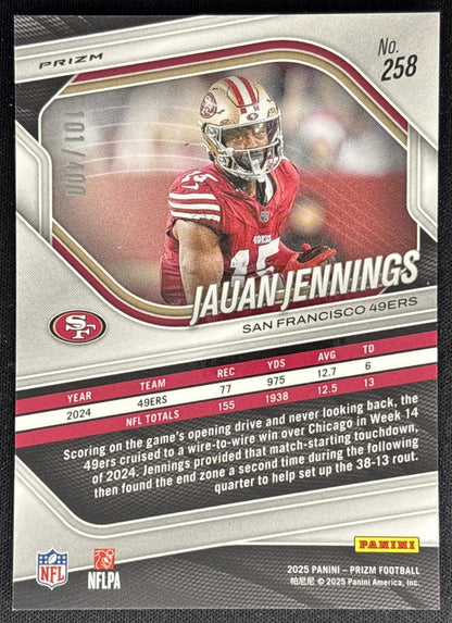 Jauan Jennings 2025 Panini Prizm Pandora /400 49ers Sports Trading Cards
